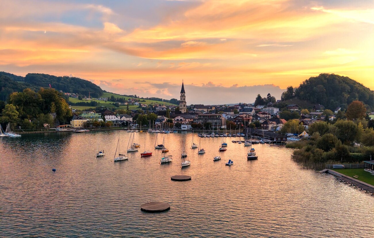 Der Mattsee bei Sonnenuntergang