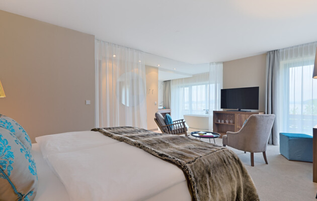Eines der modernen Zimmer im Hotel Seewirt Mattsee