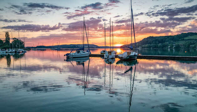 Der Mattsee bei Sonnenuntergang