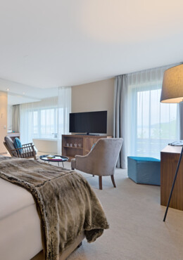 Eines der modernen Zimmer im Hotel Seewirt Mattsee