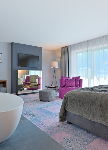 Eines der modernen Hotelzimmer im Seewirt Mattsee