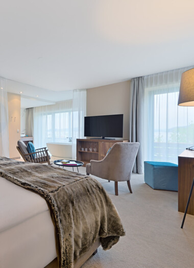 Eines der modernen Zimmer im Hotel Seewirt Mattsee