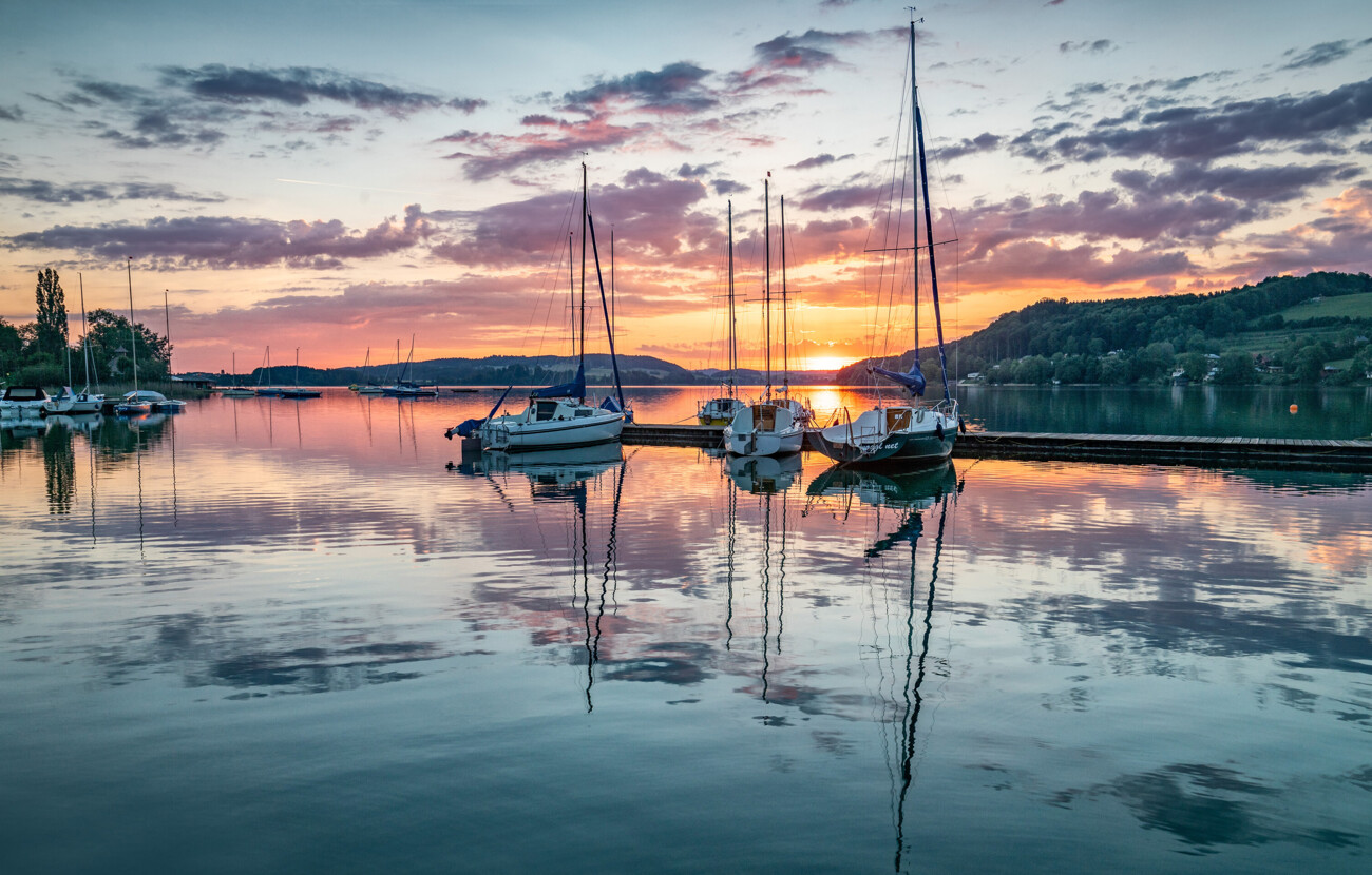 Der Mattsee bei Sonnenuntergang